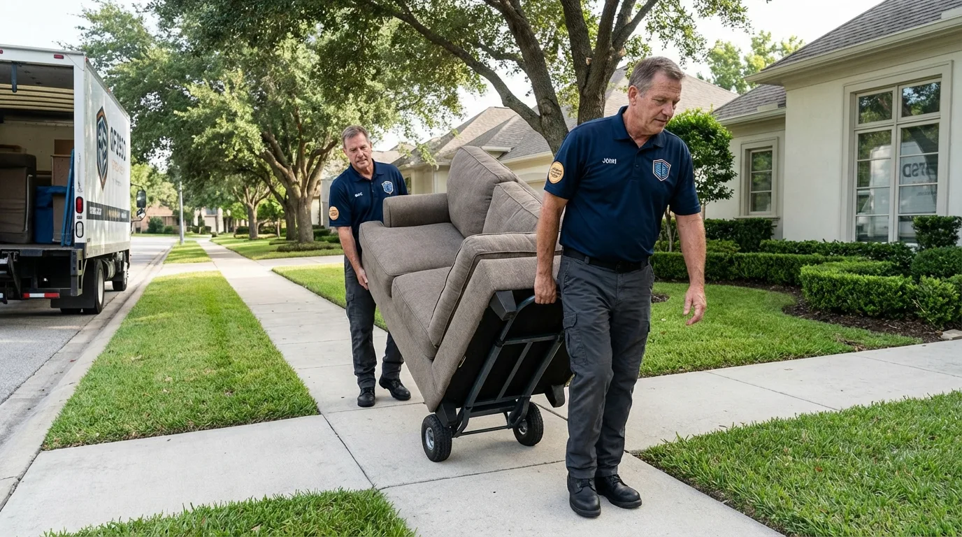 Local residential moving crew loading furniture in Borrego Springs, CA